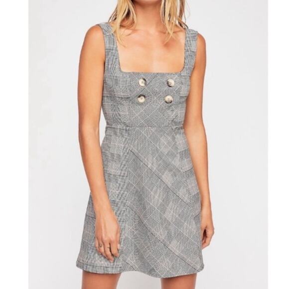 Free People Gray Plaid Mini Dress - Picture 6 of 13